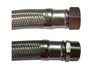 Spoj.had.INOX 1" MF 80cm priama